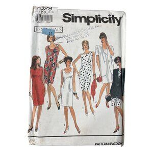 90s Simplicity 7329 Sewing Pattern Size KK 8-14 Sleeveless Dress Jacket NEW